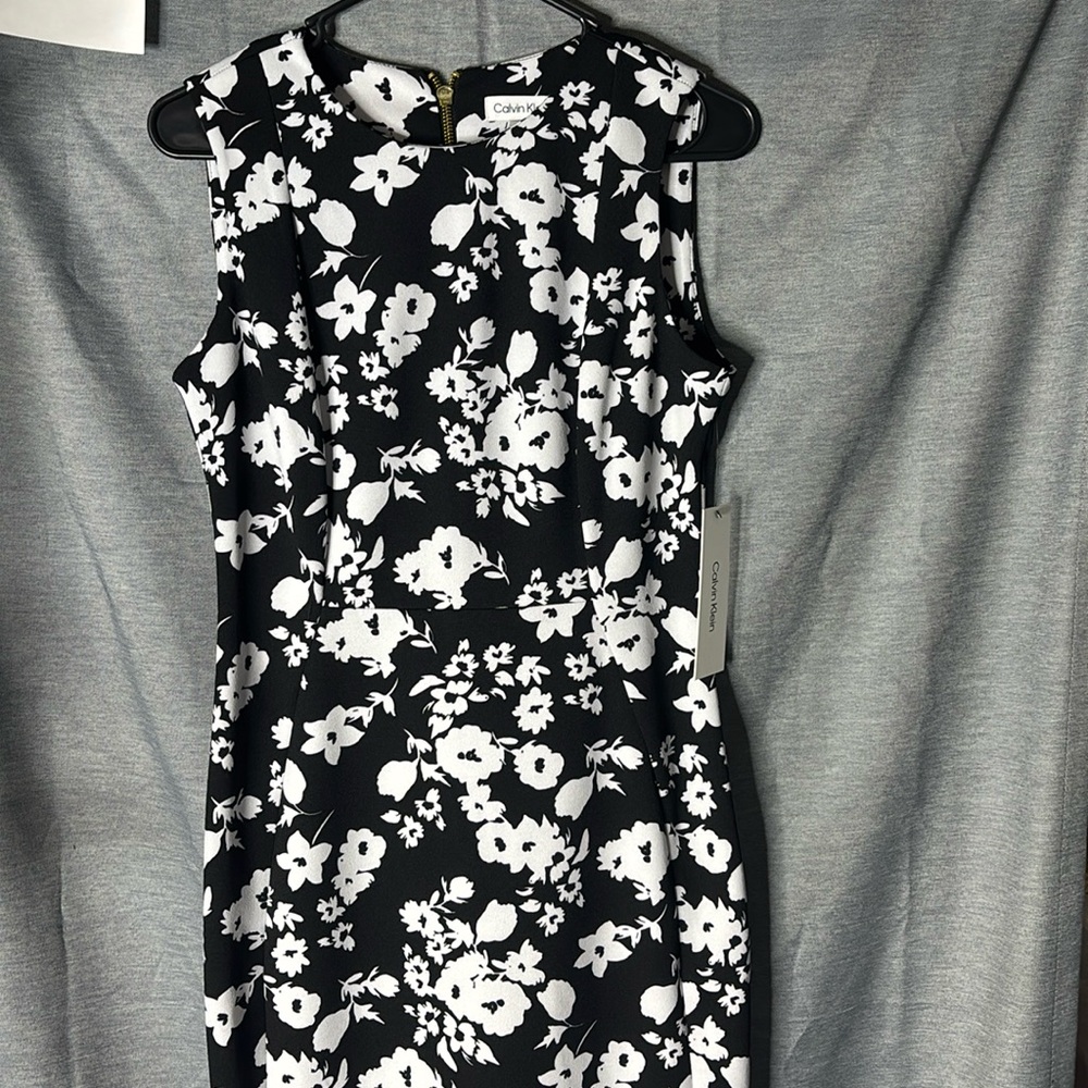 Floral print black and white Calvin Klein Dress